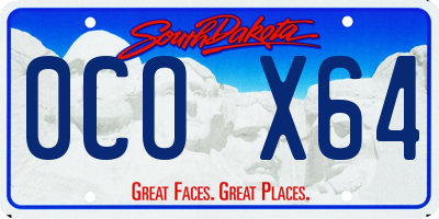 SD license plate 0COX64