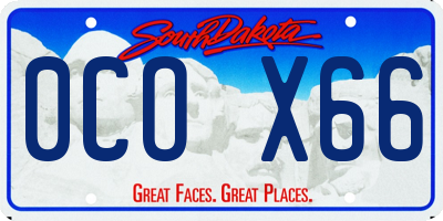 SD license plate 0COX66
