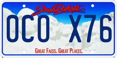SD license plate 0COX76