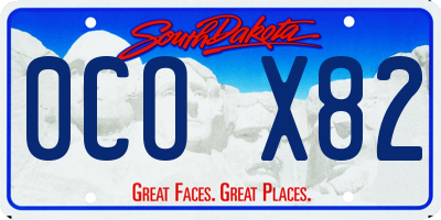 SD license plate 0COX82