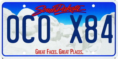 SD license plate 0COX84