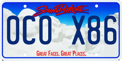 SD license plate 0COX86
