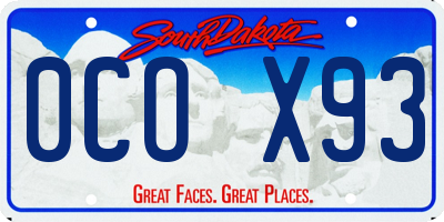 SD license plate 0COX93