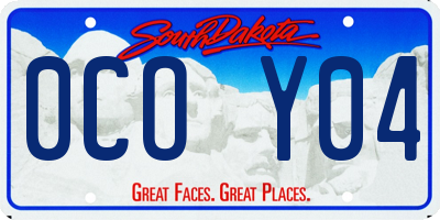 SD license plate 0COY04