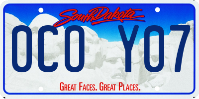SD license plate 0COY07
