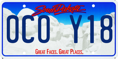 SD license plate 0COY18