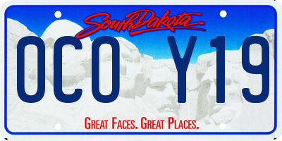 SD license plate 0COY19