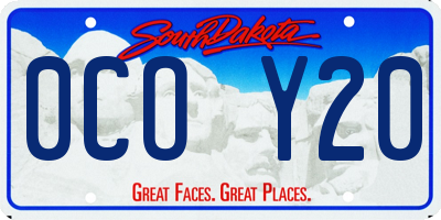 SD license plate 0COY20