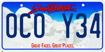 SD license plate 0COY34