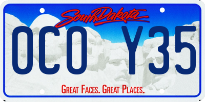 SD license plate 0COY35