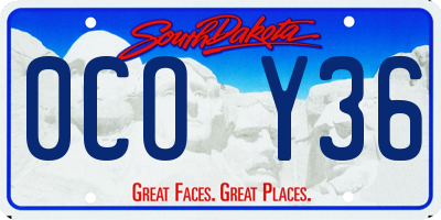 SD license plate 0COY36