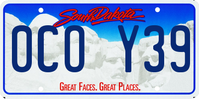 SD license plate 0COY39