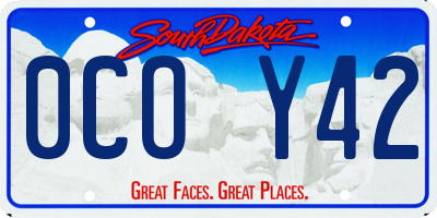 SD license plate 0COY42