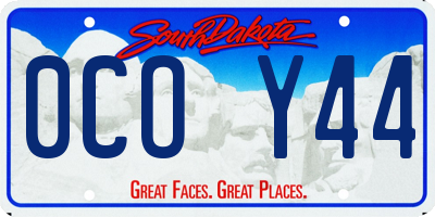 SD license plate 0COY44