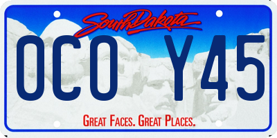 SD license plate 0COY45