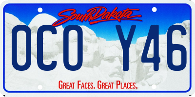 SD license plate 0COY46