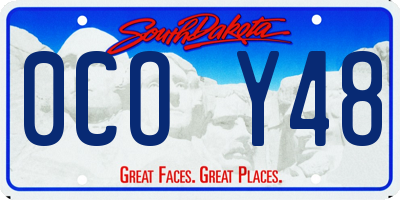 SD license plate 0COY48