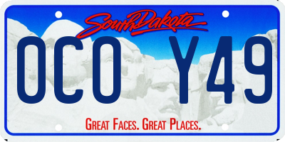 SD license plate 0COY49