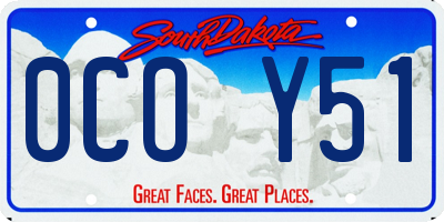 SD license plate 0COY51