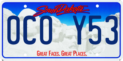 SD license plate 0COY53
