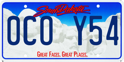 SD license plate 0COY54