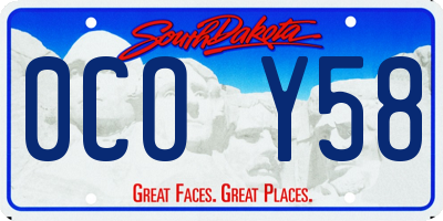 SD license plate 0COY58