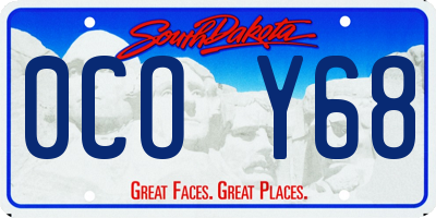 SD license plate 0COY68