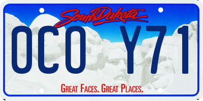 SD license plate 0COY71