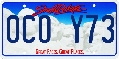 SD license plate 0COY73