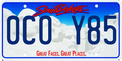 SD license plate 0COY85