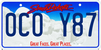 SD license plate 0COY87