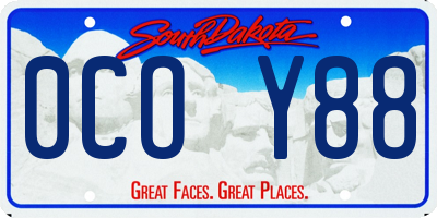 SD license plate 0COY88