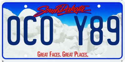 SD license plate 0COY89