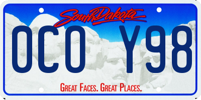 SD license plate 0COY98