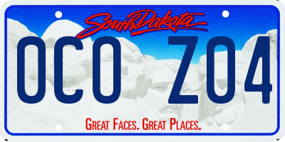 SD license plate 0COZ04