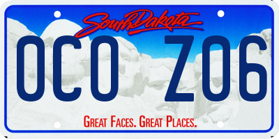 SD license plate 0COZ06