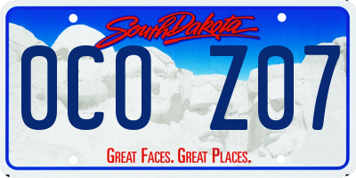SD license plate 0COZ07