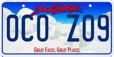 SD license plate 0COZ09