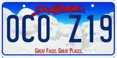 SD license plate 0COZ19