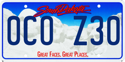 SD license plate 0COZ30
