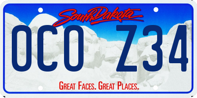 SD license plate 0COZ34