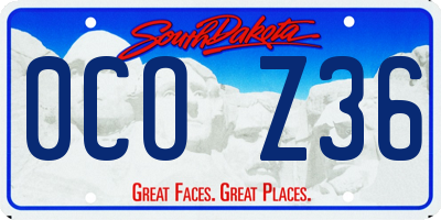 SD license plate 0COZ36
