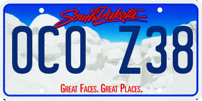 SD license plate 0COZ38