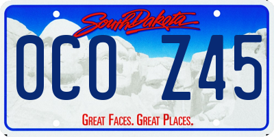 SD license plate 0COZ45