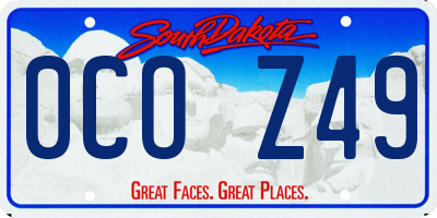SD license plate 0COZ49