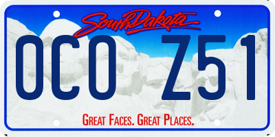 SD license plate 0COZ51