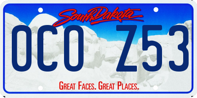 SD license plate 0COZ53