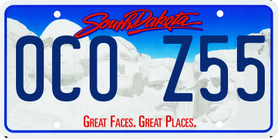 SD license plate 0COZ55
