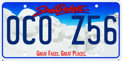 SD license plate 0COZ56