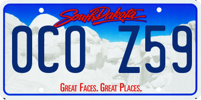 SD license plate 0COZ59